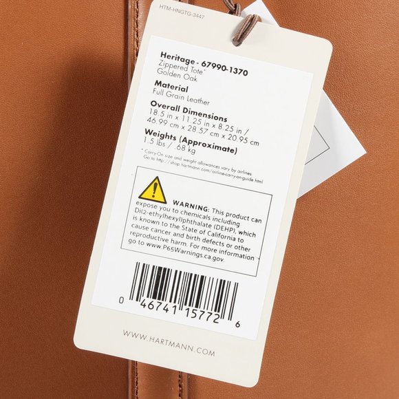 Hartmann Heritage Brown Leather Tote XL Large Bag - Picture 7 of 8